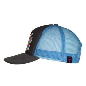 Shooting Stars Retro Trucker Hat - Charcoal/Blue