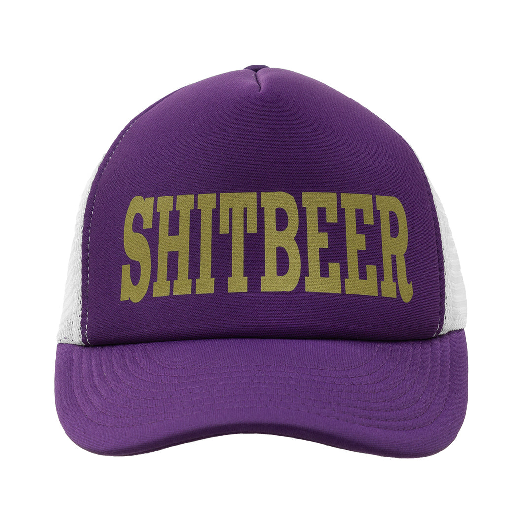 Classic Block Print Foam Trucker-Purple & Gold