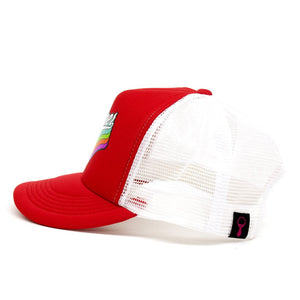 Retro Trucker Foam Hat--Red/White