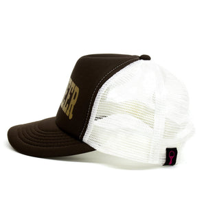 Classic Block Print Foam Trucker - Brown/White