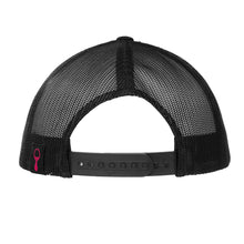 Load image into Gallery viewer, Structured Trucker Hat with Patch- Black / Black
