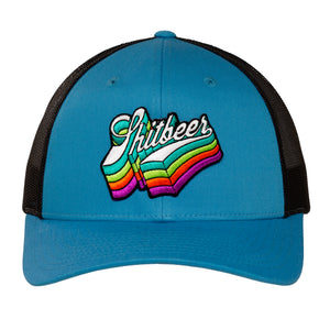 Structured Trucker Hat with Patch - Turquoise / Black