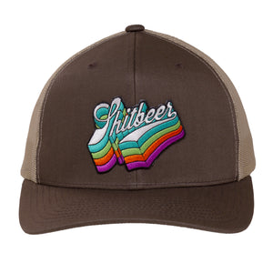 Structured Trucker Hat with Patch - Brown / Tan