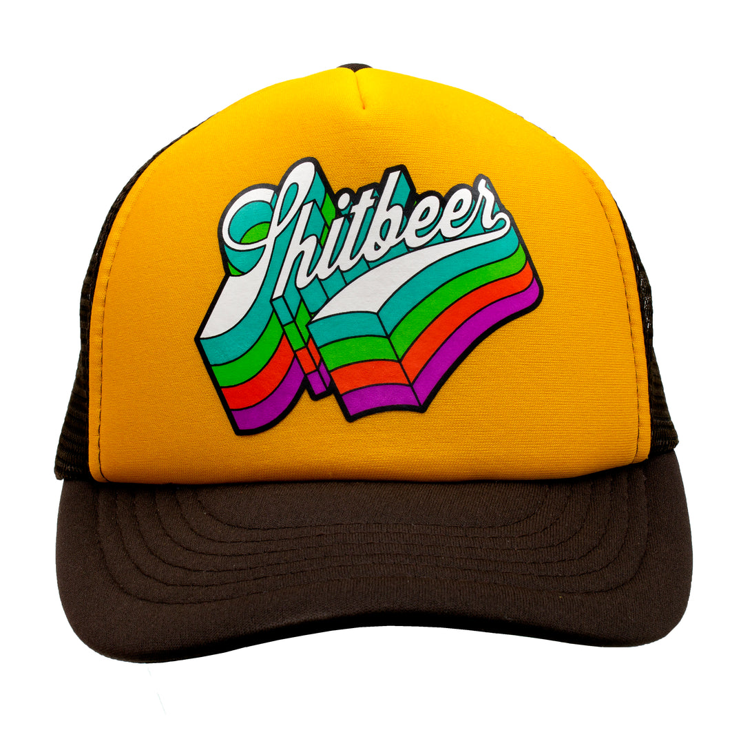 Retro Trucker Foam Hat--Gold / Brown