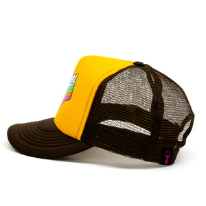 Retro Trucker Foam Hat--Gold / Brown