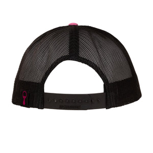 Structured Trucker Hat with Patch - Pink / Black