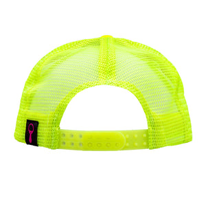 Retro Trucker Foam Hat - White / Neon Yellow